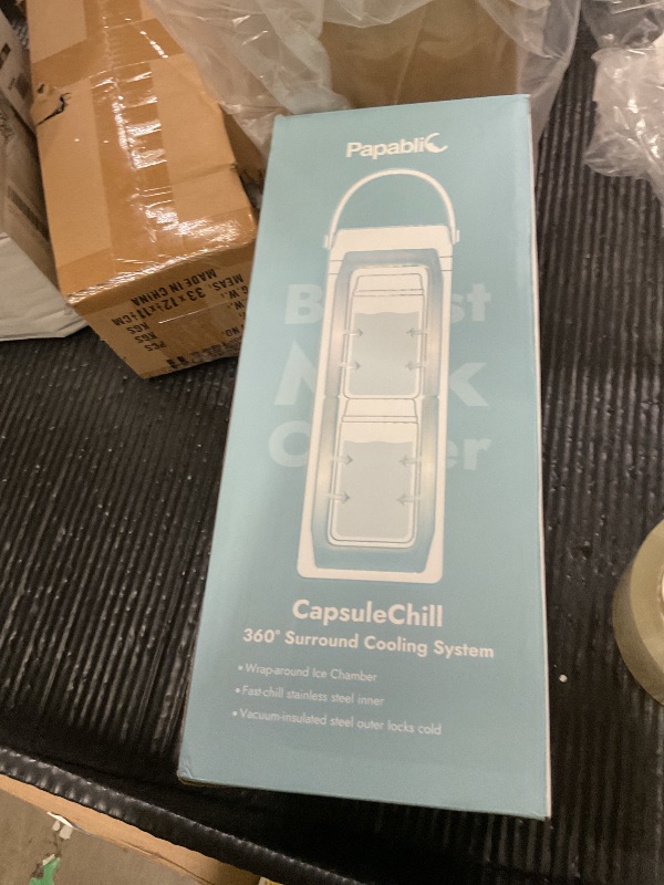 Photo 1 of Papablic Innovative 360° CapsuleChill Breastmilk Cooler for 24H Safe Storage, 20oz Stress-Free Portable Breast Milk Chiller with 2pcs Stainless Steel Baby Bottles for Work & Travel, Mint Green