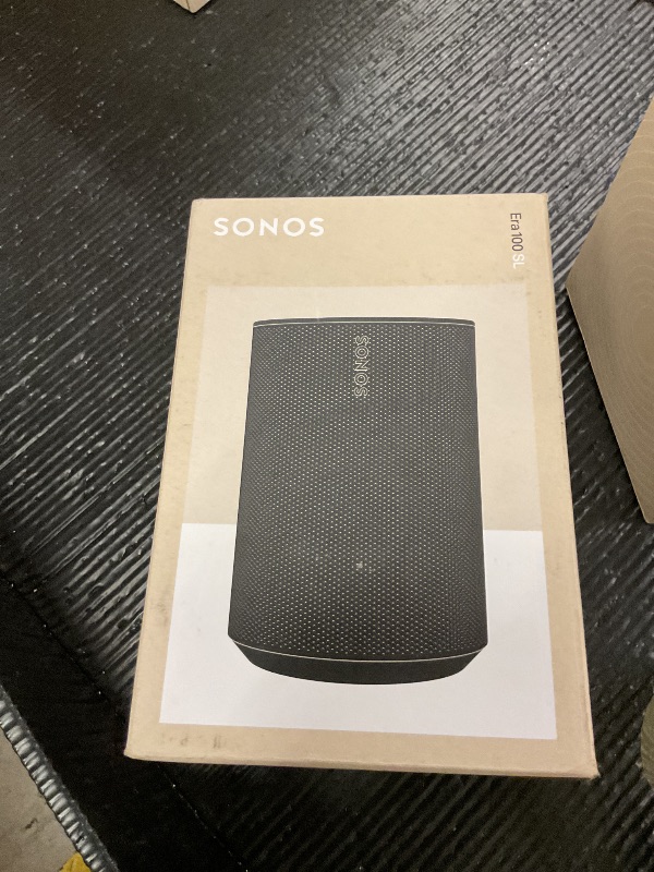Photo 1 of FACTORY SEALED—  Sonos Era 100 SL - Compact, Microphone-Free Speaker with WiFi, Bluetooth - Black