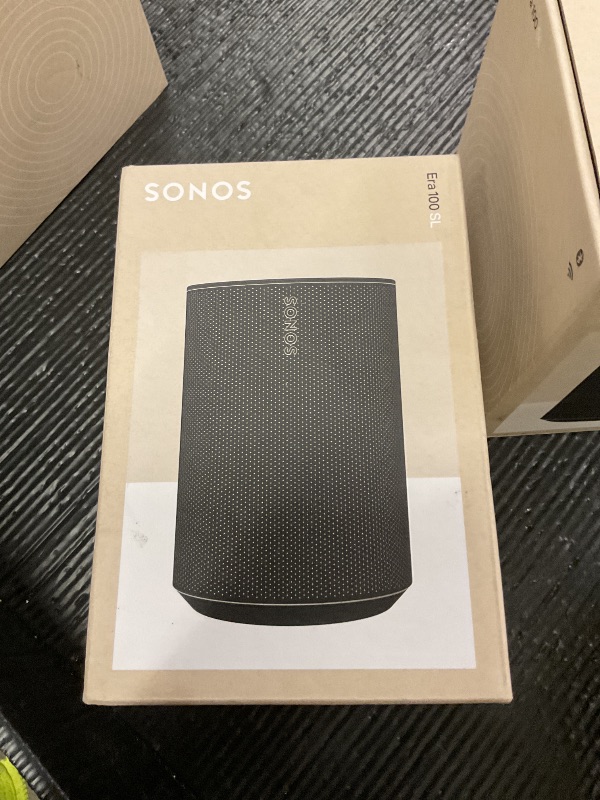 Photo 1 of FACTORY SEALED—  Sonos Era 100 SL - Compact, Microphone-Free Speaker with WiFi, Bluetooth - Black