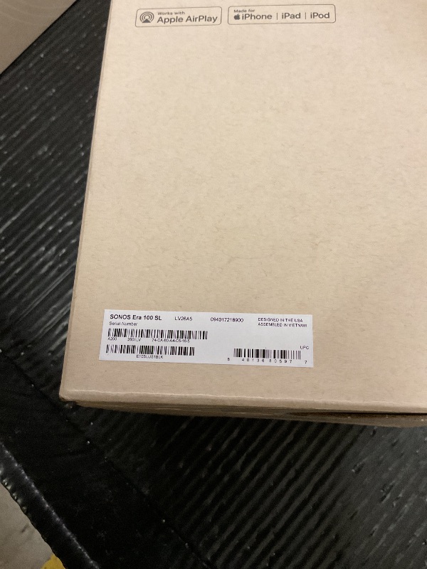 Photo 1 of FACTORY SEALED—  Sonos Era 100 SL - Compact, Microphone-Free Speaker with WiFi, Bluetooth - Black