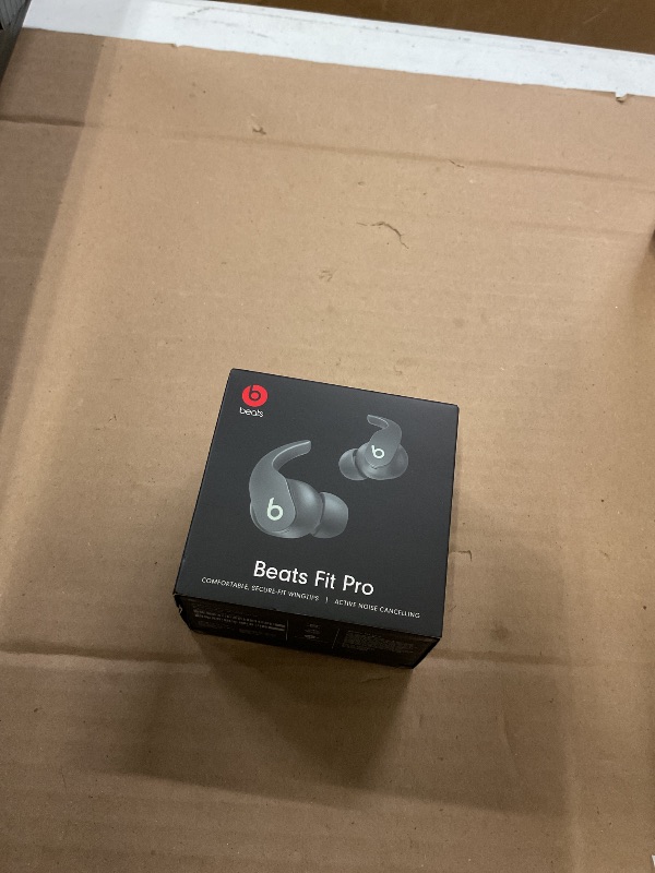 Photo 1 of FACTORY SEALED— Beats Fit Pro (1st Gen) - True Wireless Noise Cancelling Earbuds - Active Noise Cancelling - Sweat Resistant Earphones, Compatible with Apple & Android, Class 1 Bluetooth® - Sage Gray