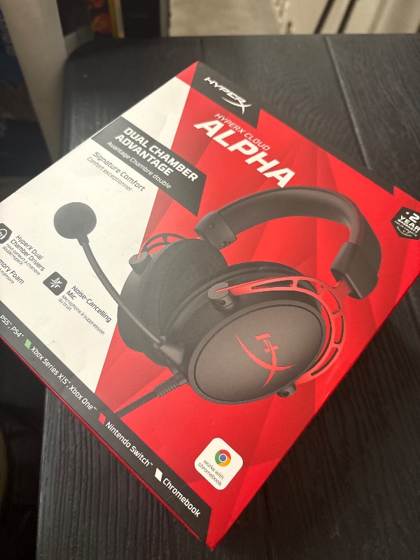 Photo 1 of HyperX Cloud Alpha - Gaming Headset, Dual Chamber Drivers, Legendary Comfort, Aluminum Frame, Detachable Microphone, Works on PC, PS4, PS5, Xbox One, Xbox Series X|S, Nintendo Switch and Mobile – Red