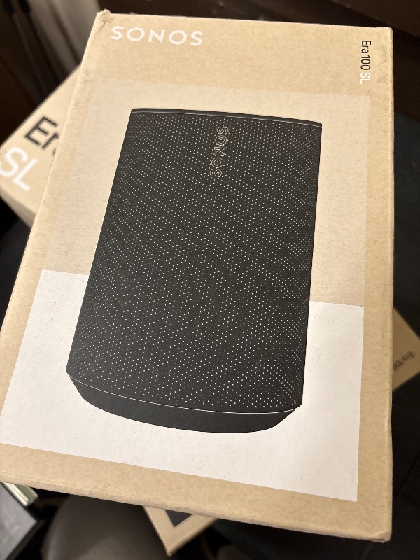 Photo 1 of Sonos Era 100 SL - Compact, Microphone-Free Speaker with WiFi, Bluetooth - Black