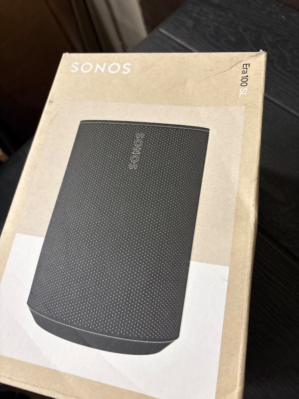 Photo 1 of Sonos Era 100 SL - Compact, Microphone-Free Speaker with WiFi, Bluetooth - Black