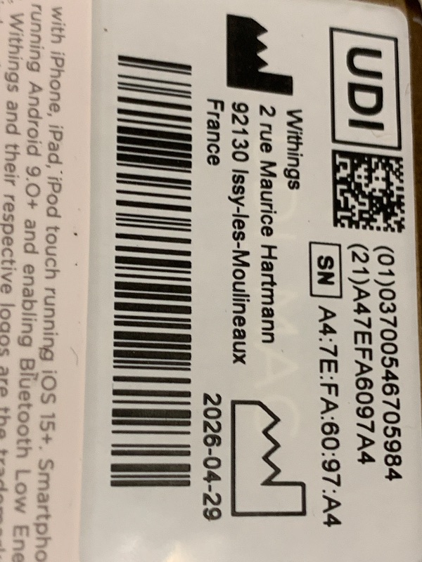 Photo 1 of Withings BPM Connect - Digital Blood Pressure Cuff & Heart Rate Monitor - Blood Pressure Machine Arm Cuff, FDA Cleared, FSA/HSA Eligible, IOS & Android