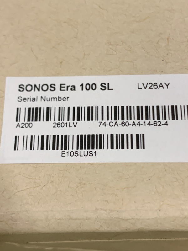 Photo 1 of Sonos Era 100 SL - Compact, Microphone-Free Speaker with WiFi, Bluetooth - White