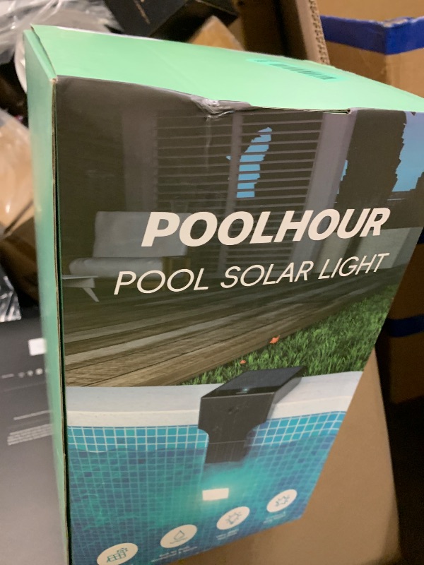 Photo 1 of POOLHOUR Solar Pool Lights for Inground Pools Only, Waterproof LED Underwater Submersible Light with Remote & Timer, 10-Color RGB 4-Mode Poolside Solar Lights, 1 Pack