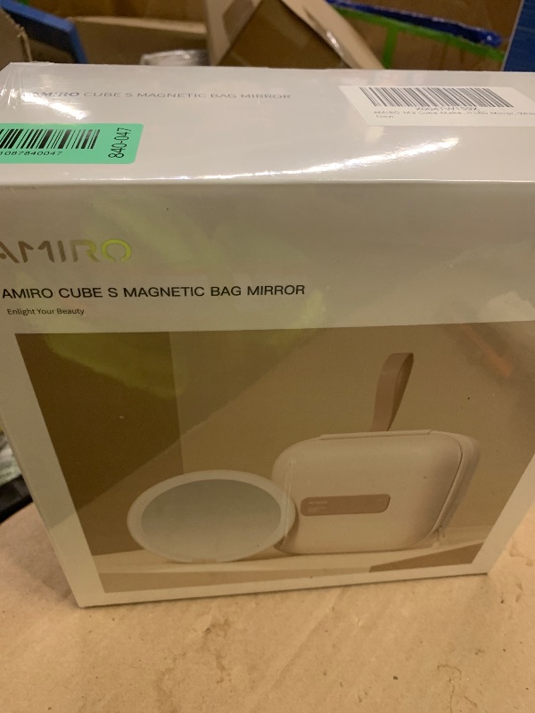 Photo 1 of AMIRO M3 Cube Makeup Bag with Lighted Mirror, Stepless Brightness & 3 Color Modes, MagSafe Magnetic Mirror, Portable Travel Organizer with 1100lux Lighting, 4.5L Storage, Waterproof, 10 inches, White