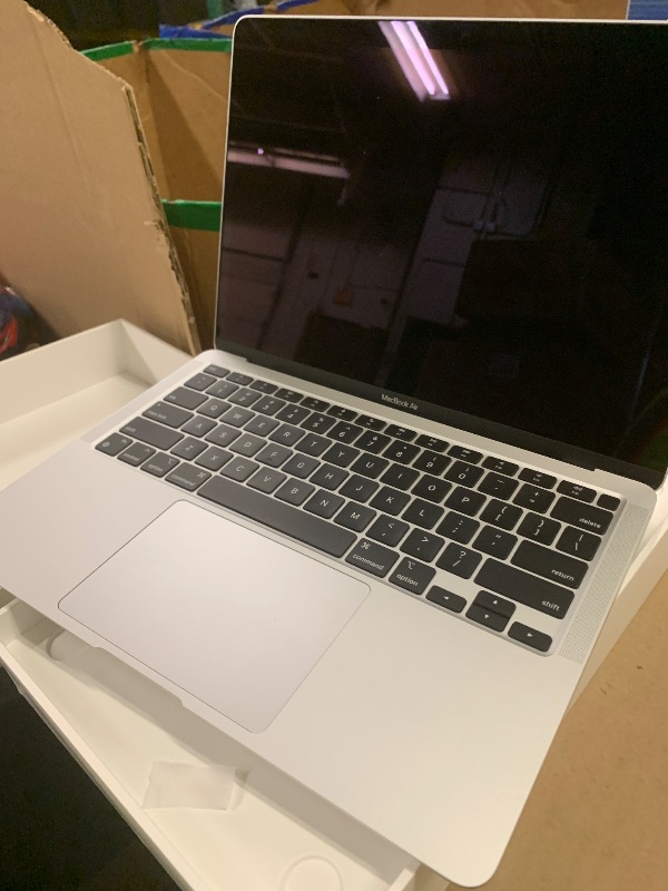 Photo 1 of 2020 Apple MacBook Air Laptop: Apple M1 Chip, 13” Retina Display, 8GB RAM, 256GB SSD Storage, Backlit Keyboard, FaceTime HD Camera, Touch ID. Works with iPhone/iPad; Silver