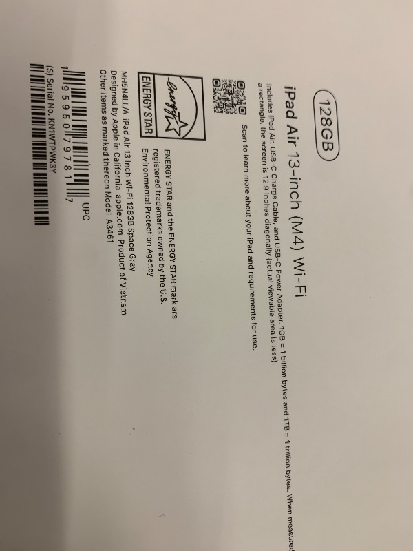 View 2 of Apple iPad Air 13-inch (M4): Liquid Retina Display, 128GB, 12MP Front/Back Camera, Wi-Fi 7 with Apple N1, Touch ID, All-Day Battery Life — Space Gray