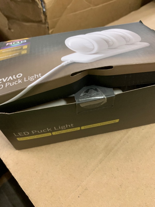 Photo 1 of EZVALO 6-Pack Rechargeable Puck Lights with Charging Station, Under Cabinet Lighting with Remote, 2.95'' Mini Tap Lights, 16 RGB Colors & 3 Color Temperatures, Dimmable Stick-On Lights