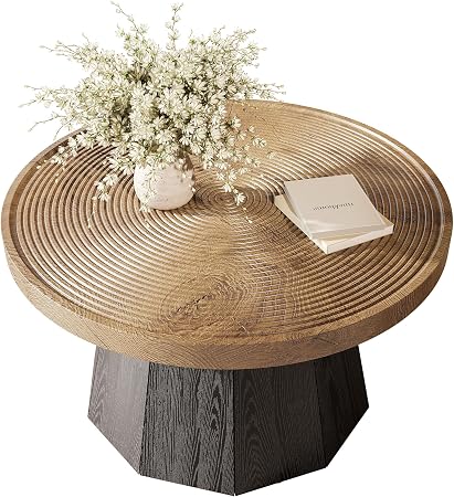 Photo 1 of ** PARTS ONLY PARTIAL SET TABLE TOP ONLY**
LITTLE TREE Round Coffee Table for Living Room, 31.5-Inch Farmhouse Center Table, Modern Circle Wooden Tea Tables for Office, Small Space, Reception, Brown