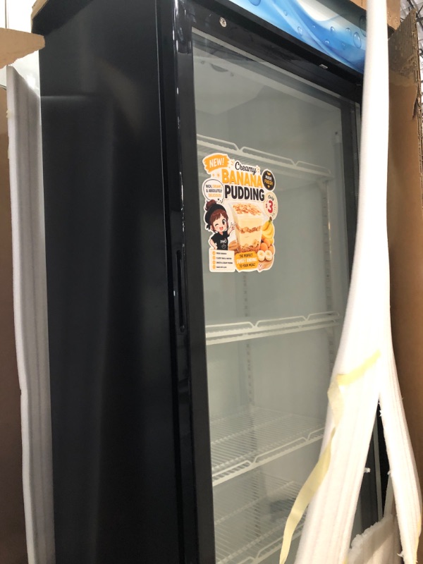 Photo 1 of ***TRUCK OR TRAILER PICKUP***LCEKY Beverage Cooler Commercial Refrigerator Glass Door Display Refrigerator with LED Light,Shelves, Display Commercial Beverage Refrigeratorfor Restaurant Cafe Bar Store (Black 15.2 Cu.Ft.)