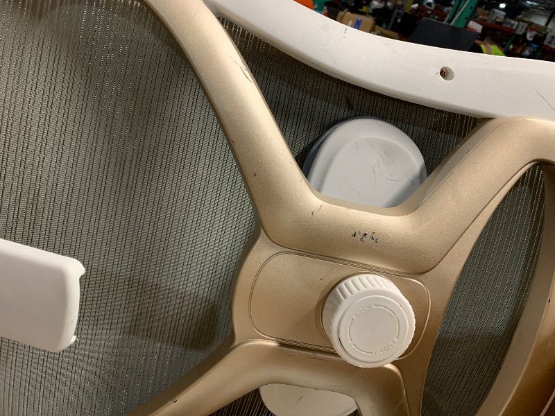Photo 1 of *****MINOR DAMAGE****
Home Office Desk Chairs, Ergonomic Office Chair with Lumbar Support & 3D Headrest, Computer Desk Chair with Flip-up Armrests, Perfect for Office or Study, Gray/Gold