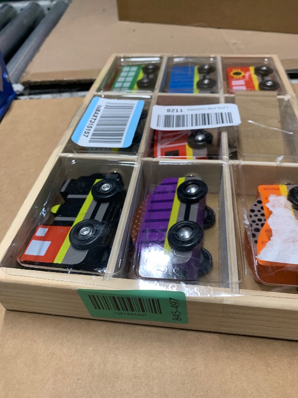 View 2 of ***MISSING ONE PART***Melissa & Doug Wooden Train Cars, 8-Piece Magnetic Train Set with Toy Storage Tray, Steam Engine, Caboose, Coal & Passenger Cars, Montessori-Inspired Pretend Play Toys for Kids Ages 3+
