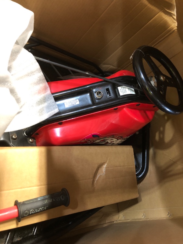 Photo 1 of ***MISSING PARTS******STOCK PHOTO FOR REFERENCE ONLY***Razor Crazy Cart - 24V Electric Drifting Go Kart - Variable Speed, Up to 12 mph, Drift Bar for Controlled Drifts, One Size, Black/Red