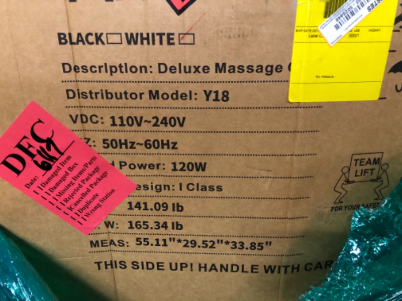 Photo 1 of ***TRUCK/TRAILER PICKUP ONLY***   AVSAMOQ 4D SL-Track Shiatsu Massage Chair - White