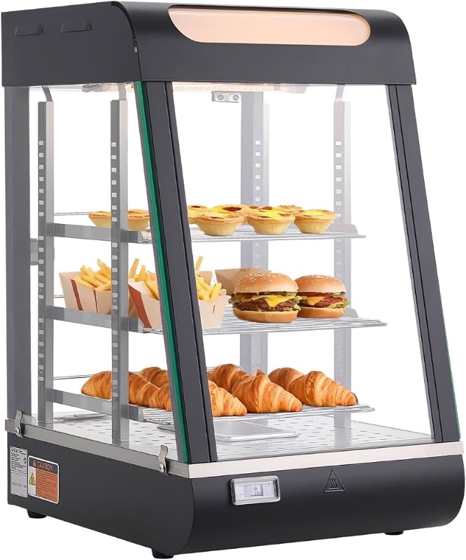 Photo 1 of ***MISSING HARDWARE//COSMETICS***(READ NOTES)
VEVOR 3-Tier Commercial Food Warmer Display, 800W Food Display Warmer with LED Light, Top Storage and Adjustable Shelves, 86?~185? Steam Heating, 60 Qt /57L for Hamburger, Pizza, Bread, Fried Chicken