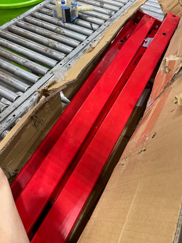 View 4 of **** **MISSING PIECES, PARTIAL SET, FOR PARTS ****** 2-Ton Folding Engine Hoist Cherry Picker 4400 Lb Capacity Hydraulic Shop Crane with Telescoping Boom 6 Caster Wheels for Automotive Repair Garage Use Includes Hitch and Storage Stand Red