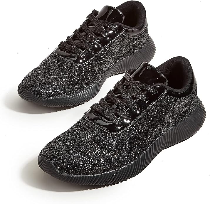 Photo 1 of ***STOCK IMAGE FOR REFERENCE***
BELOS Women Glitter Sparkly Fashion Sneakers | Lightweight Metallic Sequins Tennis Shoes Casual Retro Braided Walking Shoes