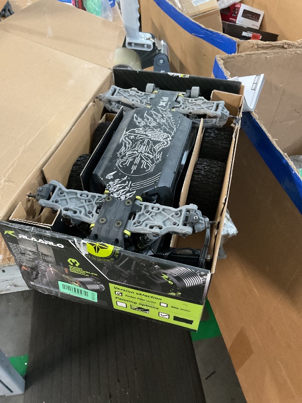 Photo 1 of **FOR PARTS ONLY, HEAVILY DAMAGED** RIAARIO 1/10 Brushless RC Cars, 50+ MPH, 4WD Trucks, Carbon Fiber, Ages 8+