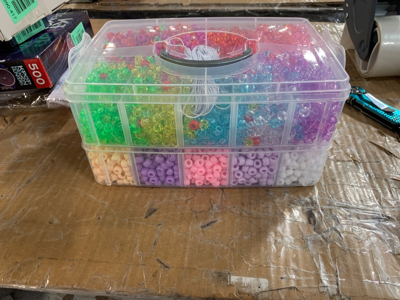 Photo 1 of ***STOCK IMAGE FOR REFERENCE***
Simetufy 7200Pcs Pony Beads Bulk, 20 Assorted Colors 6x9MM Kandi Beads Kit for Bracelet Making Hair Braiding Jewelry Key Chains DIY Crafts Christmas Gifts (Stack Box)