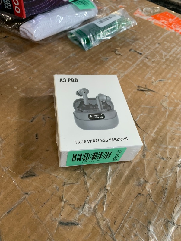 Photo 1 of ***FACTORY SEALED***
TUMJUN Wireless Earbuds, 42H Playtime Bluetooth 5.3 Headphones, HiFi Stereo Call Noise Cancelling Earbuds, IPX7 Waterproof Stereo in-Ear Earphones with LED Display for iOS Android (Gray)