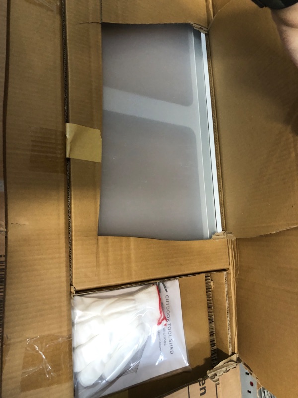 Photo 1 of **MISSING BOXES, PARTIAL SET** ***TRUCK/TRAILER PICKUP ONLY***WELYAS 10x12 FT Outdoor Metal Storage Shed with Unique Floor Base Clear Roof Window Lockable Door Vent,Waterproof Heavy Duty Reinforced Frame Sheds for Yard Store Large Lawnmower Tool, Dark Gre