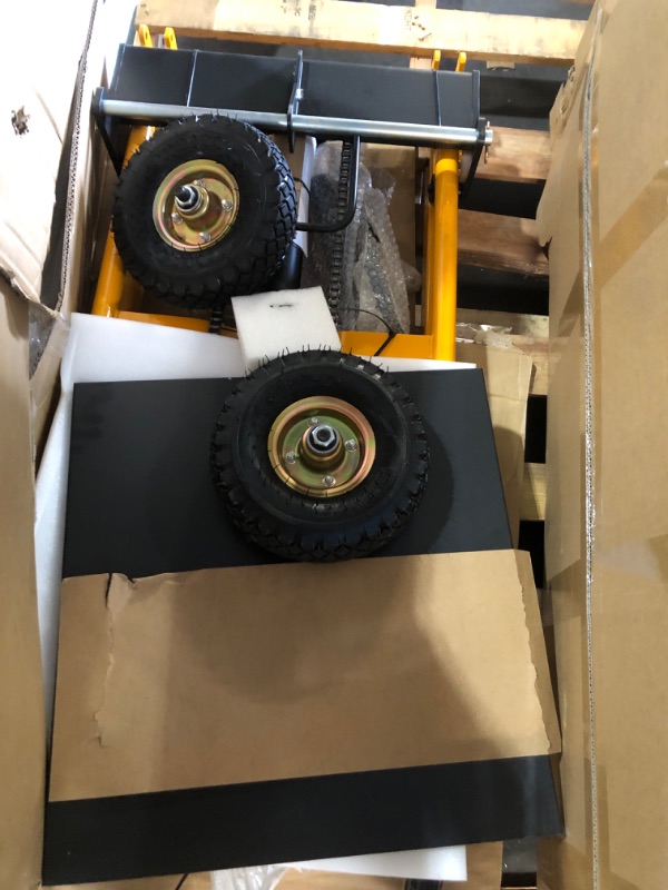 Photo 1 of ***TRUCK/TRAILER PICKUP ONLY***MMS Foldable Hydraulic Material Lift Winch Stacker, 450 Lbs 35.8" Max Lift w/ 9" Wheels 360° Swivel Casters, Pallet Truck Dolly, Fork Lift Table Cart, Pallet Jack, Removable Platform, Adjustable Forks