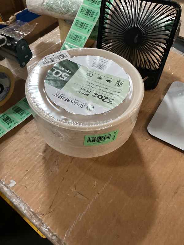 Photo 1 of [50 COUNT]Harvest Pack PFAS FREE 32oz Paper Compostable Bowls Only, Round Heavy-Duty Eco-Friendly Disposable Bagasse Large Soup Bowls, sugarcane made for Meal Prep Takeout Dinnerware, Microwave Safe