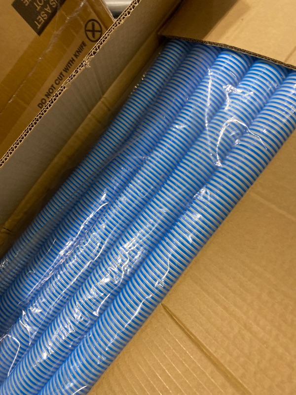Photo 1 of Poolvio Pool Vacuum Hose 33 Feet (10 x 40 Inch), 1.5 Inch Cuffs, Compatible with Most Inground Pool Automatic Cleaners, Blue