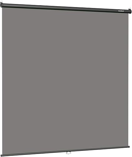 Photo 1 of RAUBAY Retractable Pull Down Grey Screen Backdrop - 78.7" x 86.6" Collapsible Wall-Mount Background for Professional Video Production, Photography, TikTok and Video Conferencing