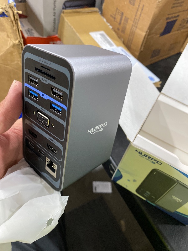 Photo 1 of 4URPC USB C Docking Station Dual Monitor, Dual HDMI USB C Dock, Laptop Docking Station with 2 HDMI Ports, VGA, 7 USB, 65W Power Adapter, Ethernet, SD/TF, Audio/Mic for Windows, and ChromeOS