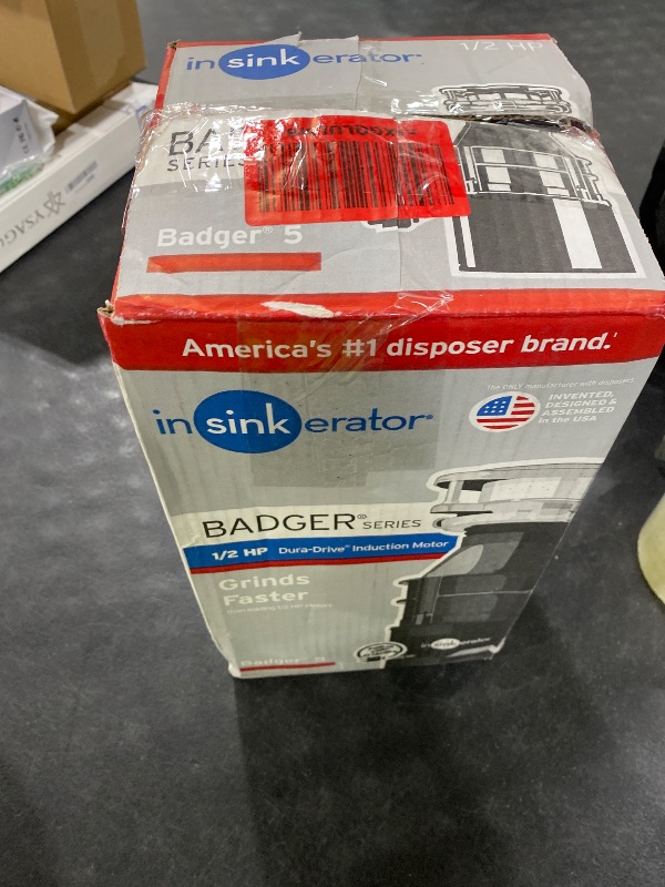 Photo 1 of InSinkErator Badger 5 Garbage Disposal with Power Cord, Badger Series 1/2 HP Continuous Feed Food Waste Disposer