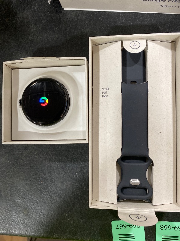 Photo 1 of Google Pixel Watch 4 (45mm) - Android Smartwatch with Heart Rate and Sleep Tracking - 40-Hour Battery - Fitness Tracking - Google AI - Matte Black Aluminum Case - Obsidian Active Band - Wi-Fi