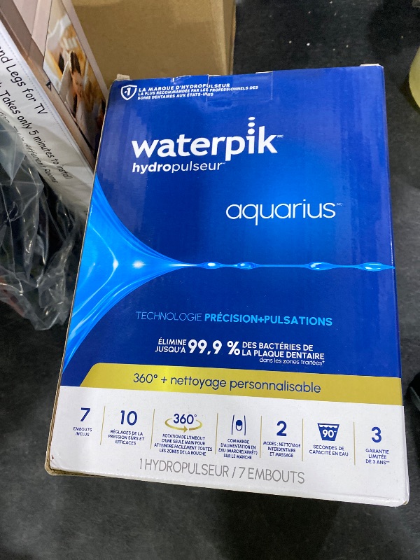 Photo 1 of Waterpik Aquarius Water Flosser For Teeth Cleaning, Gums, Braces, Dental Care, Electric Power With 10 Settings, 7 Tips For Multiple Users And Needs, ADA Accepted, Gray WP-667, Packaging May Vary