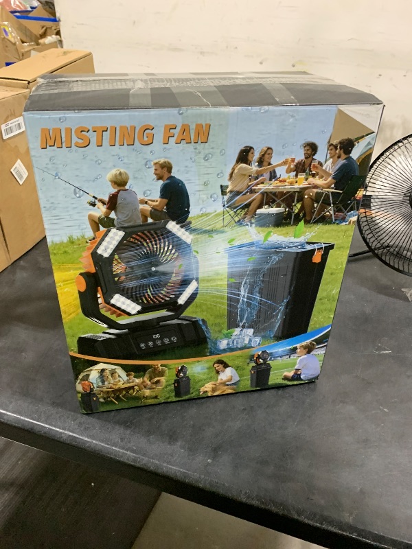 Photo 1 of Etholzon 40000mAh Misting Fans for Outside, 15L Large Tank Portable Misting Fan, Battery Powered Outdoor Mister Fan with Remote & LED Light, Wide 270° Coverage for Camping Patio Backyard