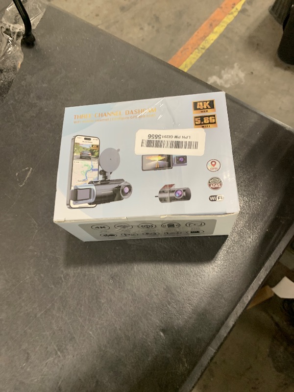 Photo 1 of 3 Channel Dash Cam Front and Rear, 4K+4K+1080P Car Camera, Free 128GB Card, Built-in GPS, ADAS, 5.8GHz WiFi & APP, Super Night Vision, G-Sensor, Loop Recording, 24H Parking Mode Dash Cam?Black?
