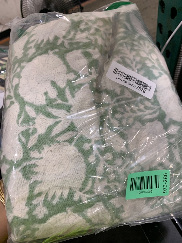 Photo 1 of ATOSII Jade 100% Cotton Rectangle Summer Tablecloth, Block Print Floral Table Cloth Linen for Dining, Parties, Weddings, Outdoors I Grand Millennial Decor 60 X 108 Inches I 8 Seater I Memorial Day