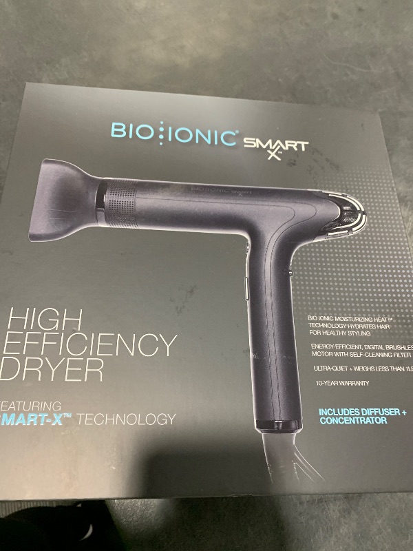 Photo 1 of Bio Ionic SMART-X Hair Dryer with Diffuser, High-Efficiency Blow Dryer with 3 Heat & 3 Speed Settings, Gently Dries, Defines & Reduces Frizz, Self-Cleaning Function, Alpine White