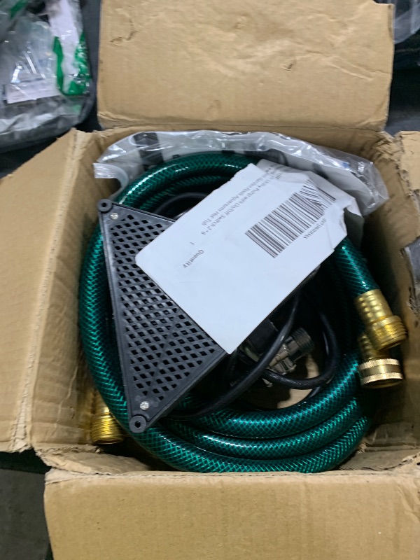 Photo 1 of Water Transfer Pump, 115V 1/10HP Electric Utility Pump with On/Off Switch 2 * 6 ft Water Hoses Kit for Removing Water from Garden Pools Aquariums Hot Tub Draining 1/8’’ Low Suction for Rain Barrel