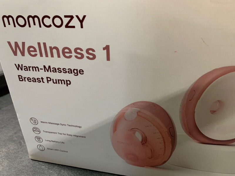 Photo 1 of Momcozy Wellness 1 Wearable Breast Pump, Warm-Massage Hands-Free Pump with Heated Flange&Simulated Massage for Comfortable Breastfeeding&Let-Down, App-Controlled, 4 Modes 12 Levels, 180ml/6oz