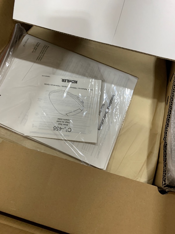 Photo 1 of Kohler PureWash E820 Elongated Heated Bidet Toilet Seat, White with Remote Control, Quiet-Close Lid, Automatic Deodorization, Warm Water, Self-Cleaning Wand, Adjustable Water Pressure and Nightlight
