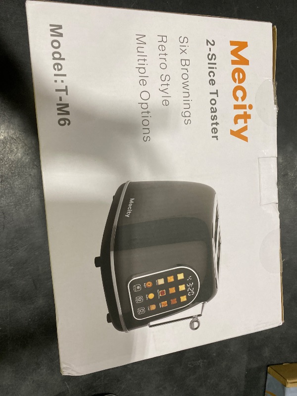 Photo 1 of Mecity Toaster 2 Slice, Touch Screen Wide Slot Retro Toaster For Breads Bagel Muffin Waffle, House Warming Gift New Home, 120V 825W, Jet Black