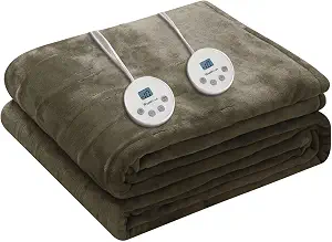 Photo 1 of Wapaneus Heated Blanket Electric Queen Size 84"x90"-Dual Control with 10 Heat Levels 12 Timer Settings and 8 Hours Auto-Shut Off,Fast-Heating Electric Blanket,ETL Listed Machine Washable,Dark Brown