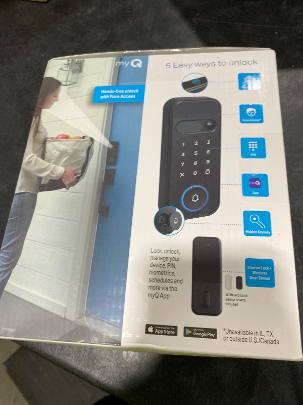 Photo 1 of myQ Secure View™ 3-in-1 Smart Lock with 2K HDR Video Doorbell Camera, Face Access, Fingerprint Access, PIN & App Control — Intelligent Entry with Built-in Camera, Color Night Vision & Two-Way Audio