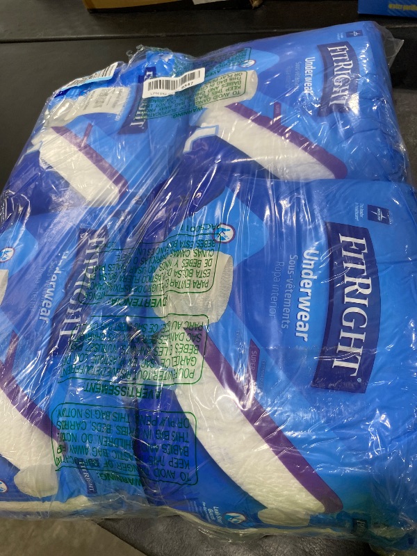 Photo 1 of FitRight Super Adult Incontinence Underwear, Maximum Absorbency, Large, 40"-56", 4 Packs of 20 (80 Total)