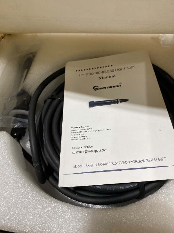 Photo 1 of Generalman Pool Lights for Inground Pool, Direct Replacement for Pentair GloBrite MicroBrite, 1.5 Inch LED Color Inground Pool & Spa Light, IP68 Waterproof, AC12V, 50 ft Cord
