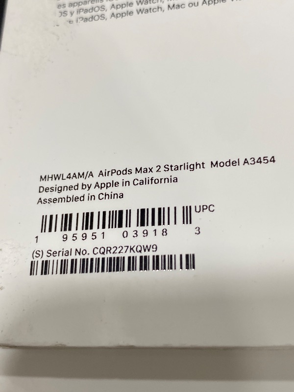 Photo 1 of Apple AirPods Max 2 Wireless Over-Ear Headphones, Active Noise Cancellation, Adaptive Audio, Personalized Spatial Audio, Live Translation, Bluetooth Headphones for iPhone – Starlight