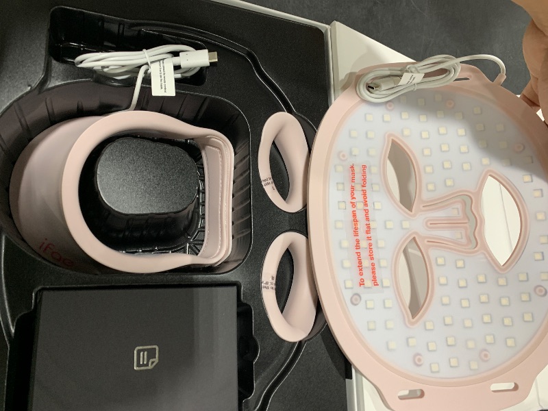 Photo 1 of IFAE Red Light Therapy for Face and Neck, Red Light Therapy Mask with 850nm Infrared (NIR) Portable Led Face Mask with Eye Protection and Remote for True Anti-Wrinkles Skincare at Home Pink